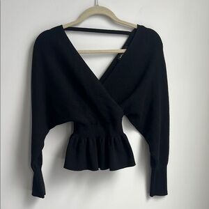 Black knit peplum Sweater